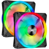 QL Series iCUE QL140 RGB PWM Dual Fan Kit, schwarz,