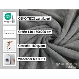 MONT CHALET Spannbettlaken Mikrofaser 140 x 200 cm grau