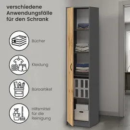 home collective Aktenschrank 40 x 0,4 x 180 grau