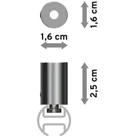 Interdeco GARDINENSTANGE INNENLAUF Sonius Sitra 120 cm, 1-läufig, 20 mm Ø Chrom