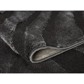 OTTO home Teppich OTTO HOME "Benia, Hoch-Tief-Struktur", schwarz, B:200cm H:19mm L:300cm, Kunstfaser, Teppiche, Teppich, Wellen-Design, leichter Glanz, modern, Wohnzimmer, Schlafzimmer