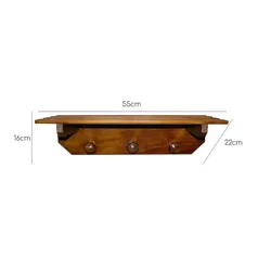 Aranaz MUEBLEAR - Regalaufhänger 3 Knöpfe Nussbaum