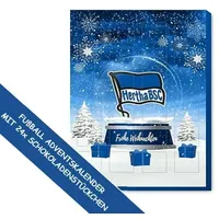 Hertha BSC Berlin Adventskalender Fussball 2024 + Pfeife, Schokoladen Kalender - 10 X 35 - blau