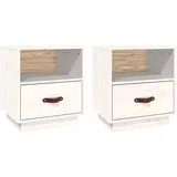 vidaXL Nachtschrank 2 Stk. 40 x 34 x 45 cm Weiß