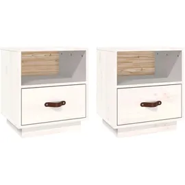 vidaXL Nachtschrank 2 Stk. 40 x 34 x 45 cm Weiß