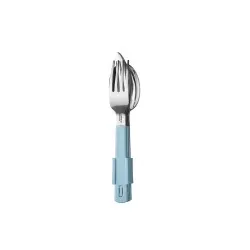 Mepal Besteck Set Campingbesteck, 3-teilig mit Halteclip, Kompaktes Picknickbesteck idealer Begleiter auf Reisen und in der Freizeit, Farbe: nordic blue