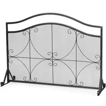 Costway Kaminschutzgitter, Funkenschutz aus Metall, Feuer Kaminschutz, Kamingitter Funkenschutzgitter freistehend für Babys oder Haustiere, 112 x 32 x 83 cm