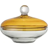 Bloomingville Behälter Danni flach aus Glas, 180 ml, Ø12xH9 cm, gelb