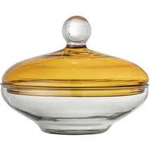 Bloomingville Behälter Danni flach aus Glas, 180 ml, Ø12xH9 cm, gelb