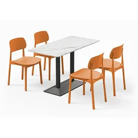 360Home Esszimmertisch 120 x 75 x 60 cm schwarz/weiß