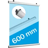 Klemmschienen für Plakate, Aluminium, aufklappbar 600 mm, silber