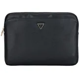 CG Mobile Guess Sleeve 14" genarbtes Reißverschlussfach Dreieckslogo (Schwarz) - L