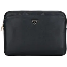 CG Mobile Guess Sleeve 14" genarbtes Reißverschlussfach Dreieckslogo (Schwarz) - L