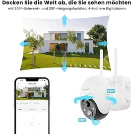 Reolink Überwachungskamera Aussen Akku Argus 3 Pro(Schwarz) mit Solarpanel, 5MP Farbnachtsicht, Solar WLAN Kamera Outdoor mit 2,4/5GHz WiFi, KI-Erkennung, Alarm-Filter, Spotlights, 2-Wege-Audio