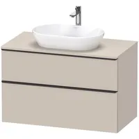 Duravit D-Neo Konsolenwaschtischunterbau mit Möbelgriff diamantschwarz, × Taupe