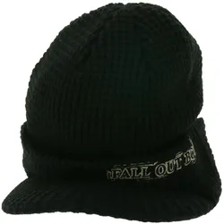 Fall Out Boy Unisex Schirm-Mütze mit ""Fall Out Boy"" Stickerei Schirm-Beanie Strick-Mütze KC103261FOB Schwarz - One-Size