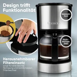 Clatronic Clatronic® KA 3808 Kaffeemaschine Edelstahl Fassungsvermögen Tassen=12 Warmhaltefunktion, Glaskanne