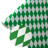 Deitert Papiertischdecke Raute grün-weiß wetterfest 0,75m