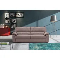 2,5-Sitzer EGOITALIANO "Doris, modernes Designersofa, Ledersofa mit erstklassiger Sitzqualität", beige (safari), B:192cm H:90cm T:93cm, Leder »BULL« (echtes Rindsleder). Geschliffenes, pigmentiertes und behandeltes Rindsleder mit einer Dicke von 1, 3-1, 5 mm. Dieses Leder zeigt eine ziemlich weiche Hand mit einem halb undurchsichtigen Aussehen. Es handelt sich um ein geschütztes Leder. Eine leichte Deckschicht schützt sie vor Flecken, ohne ihre ursprünglichen Eigenschaften zu verändern. Die geschützten Leder kombinieren die Vorteile von Natürlichkeit und Weichheit mit einer guten Beständigkeit gegen Verschleiß und Ausbleichen. Das Vorhandensein der charakteristischen Zeichen, die das Leben des Tieres bestimmen, wie Narben, Körnungsunterschiede, Falten, Adern, Disharmonien in Farbtönen, beweisen ihre absolute Echtheit und großen Wert., Sofas, edle Detailverarbeitung, perfekte Polsterung, aus hochwertigem Leder
