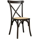 Stuhl Biscottini Thonet Massiv Esche Rattan Schwarz Stapelbar 42x44x88 H88
