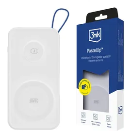 3M 3mk Powerbank PastelUp 10,000mAh USB-A / C für iPhone Huawei Samsung XiaomiWeiss kompatibel mit MagSafe - Weiß