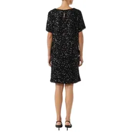 Comma, Blusenshirt mit Pailletten Schwarz 38