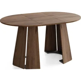 WFL GROUP Runder Ausziehtisch 100-140 x 76 cm Dunkelbraun