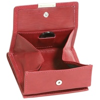 Wiener-Schachtel mit großer Kleingeldschütte und RFID Schutzfolie LEAS, in Echt-Leder, Cherry/rot - LEAS Special Edition