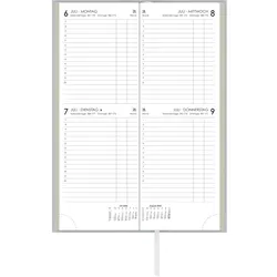 ZETTLER Tagevormerkbuch 801 10,4x29,6cm 2 Tage/1 Seite Recycling grau 2026