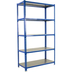 PROREGAL Schwerlastregal Big Metal Shark | HxBxT 200x120x50cm| Fachlast 200kg | Blau