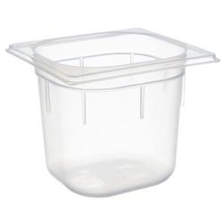 APS GN Behälter, Polypropylen, Gastronormbehälter mit eingezeichneter Skalierung in Liter, Maße (B x L x H): 17,6 x 16,2 x 15 cm, 2,2 Liter, GN 1/6