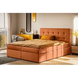 kaiser möbel Boxbett, Orange, 140x200 cm Schlafzimmer, Betten, Boxspringbetten