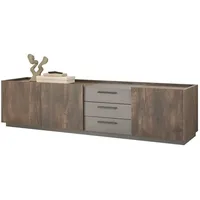 Furn.design TV-Lowboard Eiche grau XL TV Unterteil mit Soft-Close