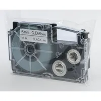 Casio XR-6X1 Beschriftungsband, 6mm, schwarz/transparent