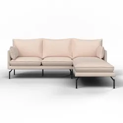 Wohnlandschaft Rosa Webstoff Beige