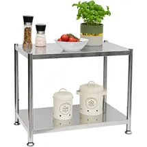 shelfr Schwerlastregal Edelstahl 61x36x50 cm grau 2 Ebenen