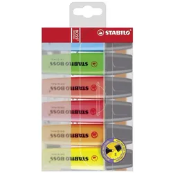 Textmarker - STABILO BOSS ORIGINAL - 6er Pack - mit 6 verschiedenen Farben