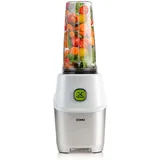 DOMO DO700BL Blender Smoothie Maker - Inklusive Rezeptheft und 3 Flaschen mit Trinkdeckel - Ideal zum Mixen von Eis, Nüssen, Samen und gefrorenem Obst - 1000W - Weiß