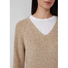 s.Oliver Strickpullover mit V-Ausschnitt und Raglanärmeln Braun 38