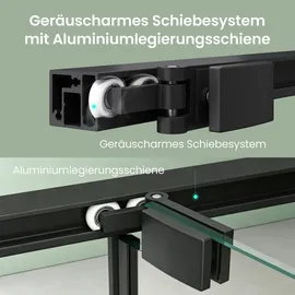 mai & mai Rav69K Eckdusche mit Schiebetür 80 x 80 cm Schwarz Sicherheitsglas