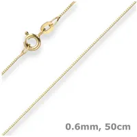 Schmuck Krone Goldkette 0,6mm Veneziakette aus 585 Gelbgold 50cm, Gold 585 goldfarben