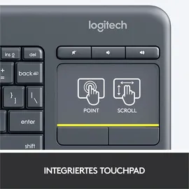 Logitech K400 Plus Wireless Touch Keyboard DE schwarz