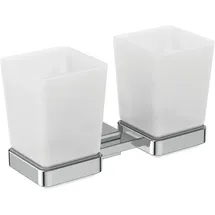 Ideal Standard 2 Mundgläser IOM Cube aus Satiniertem Glas/ Chrom