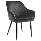 Songmics Sessel dunkelgrau schwarz Stoff, 1 St.