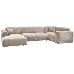 Ecksofa Cloud aus Chenille-Stoff Rechts, Natur