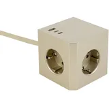 Mican Steckdosenwürfel Plug Box Gold 2 St.