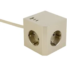 Mican Steckdosenwürfel Plug Box Gold 2 St.