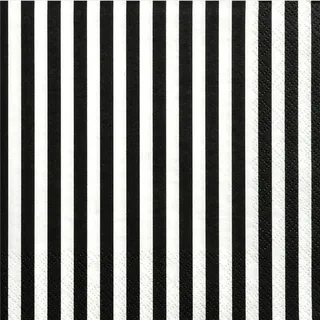 Partydeco Servietten schwarz weiß gestreift