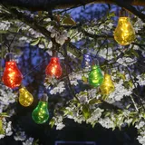 MARELIDA LED Solar Lichterkette GLOW - bunte Glühbirnen mit Drahtlichterkette - Dauer u. Blink - L: 4,5m