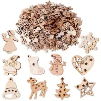 Holzhänge für Weihnachtsdekoration, 200 Stück, Holz, Weihnachten, Geschenke, Bastelwerk, Dekoration, Geschenkboxen, Adventskalender